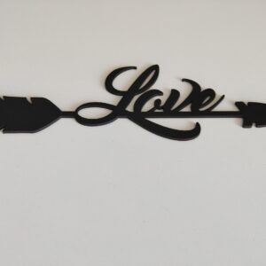 Love Arrow Wooden Wall Plaque - Black