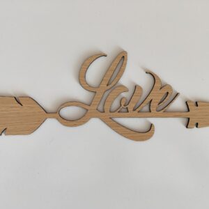 Love Arrow Wooden Wall Plaque - Wood Grain Look