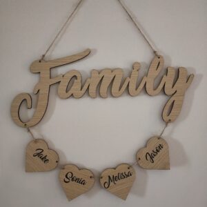 Personalised Family Wall Hanging | By Dezign Gifts