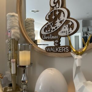 Personalised Christmas Door Hanger with Family Name | By Dezign Gifts