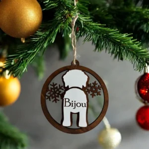 Custom Christmas Bauble Dog Butt Aussiedoodle